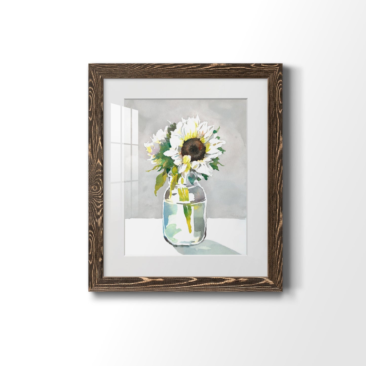 Sunflower I - Barnwood Framed Art Print