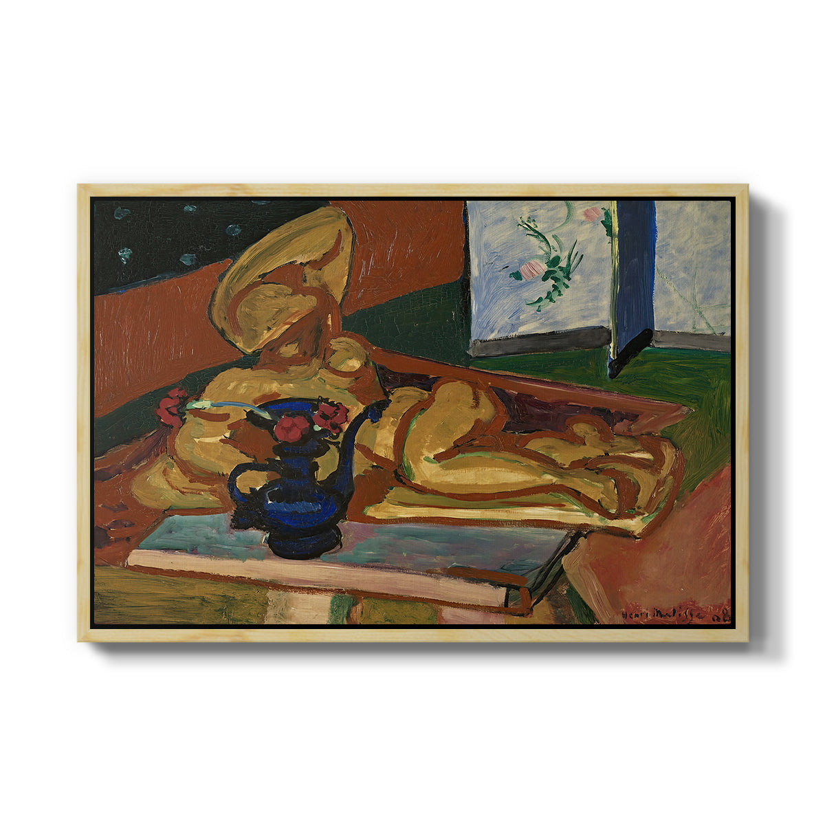 Sculpture and Persian Vase (The Bronze Figure), 1908 - Floater Framed Canvas Print