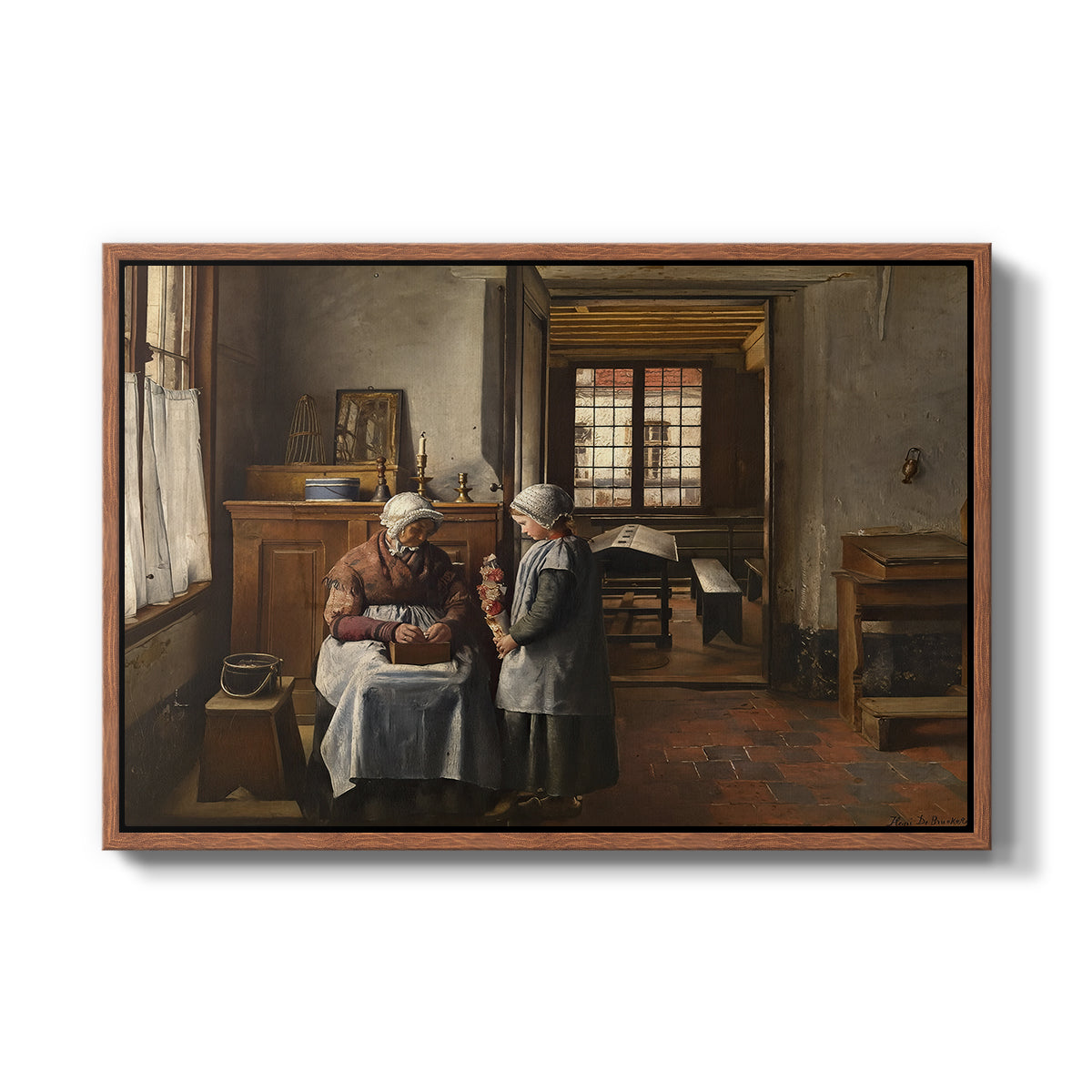 Grandmother's Feast, 1873 - Floater Framed Canvas Print