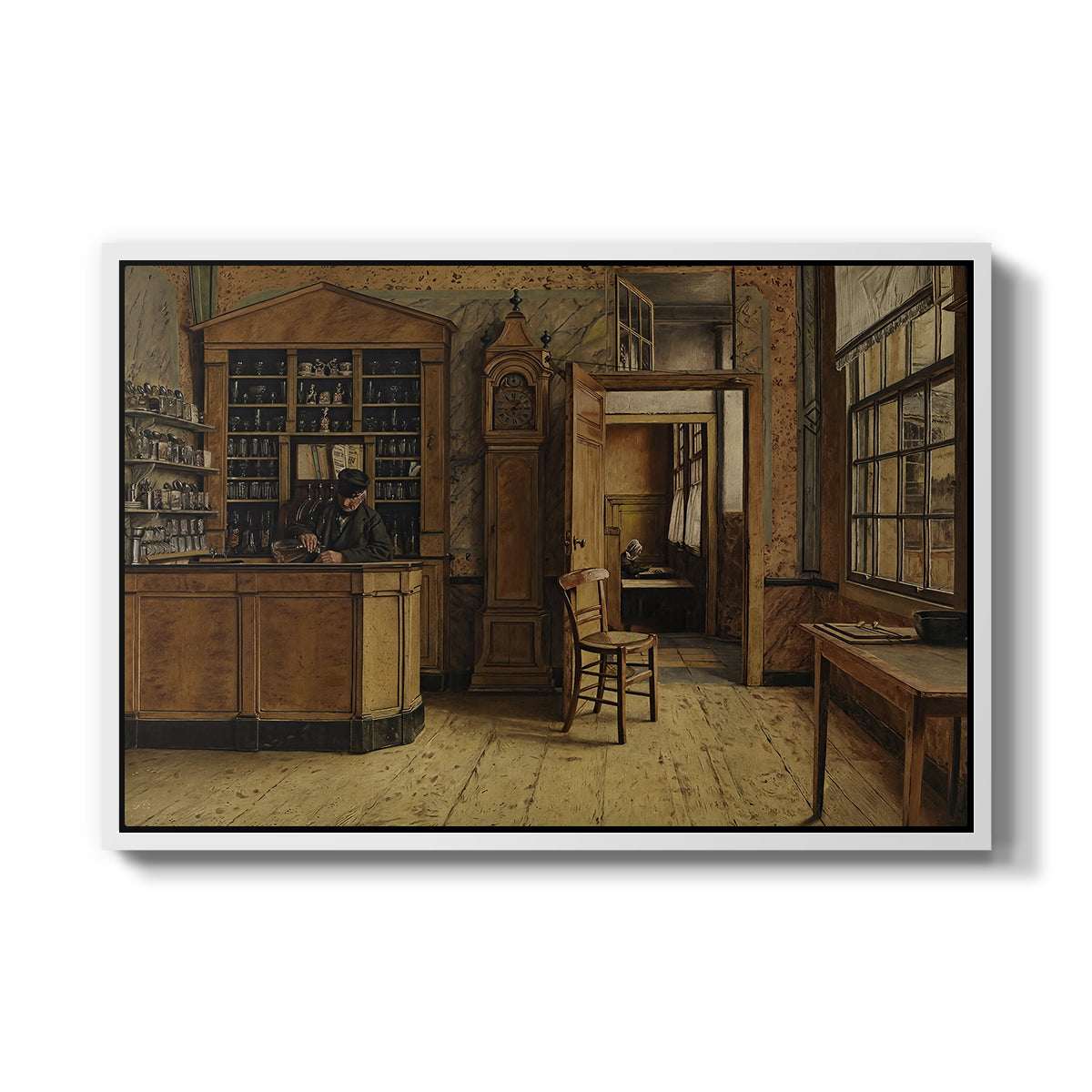 The Old Inn 'Het Loodshuis' in Antwerp, 1877 - Floater Framed Canvas Print