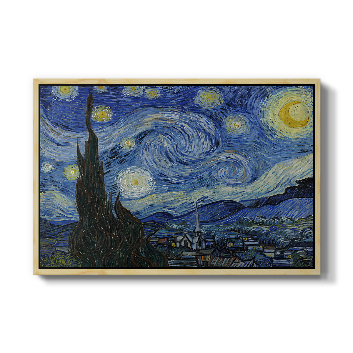 The Starry Night, 1889 - Floater Framed Canvas Print