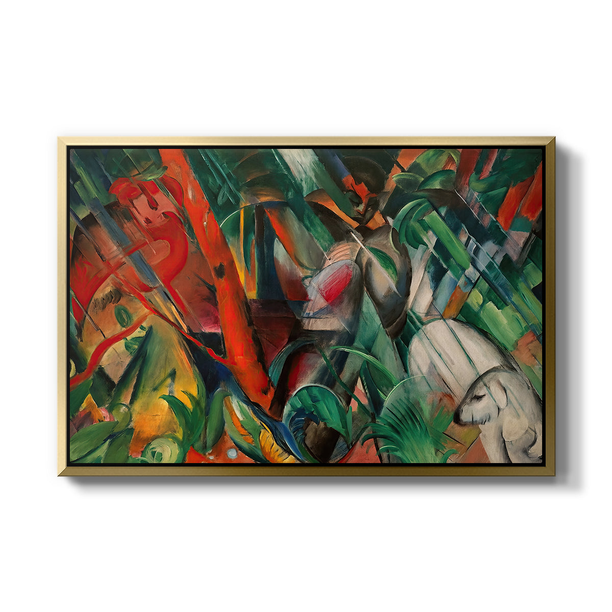 In the Rain, 1912 - Floater Framed Canvas Print