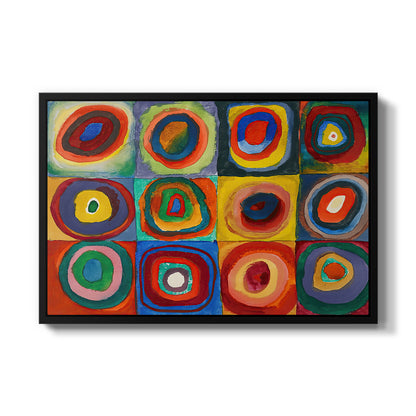 Color Study: Squares with Concentric Circles, 1913 - Floater Framed Canvas Print