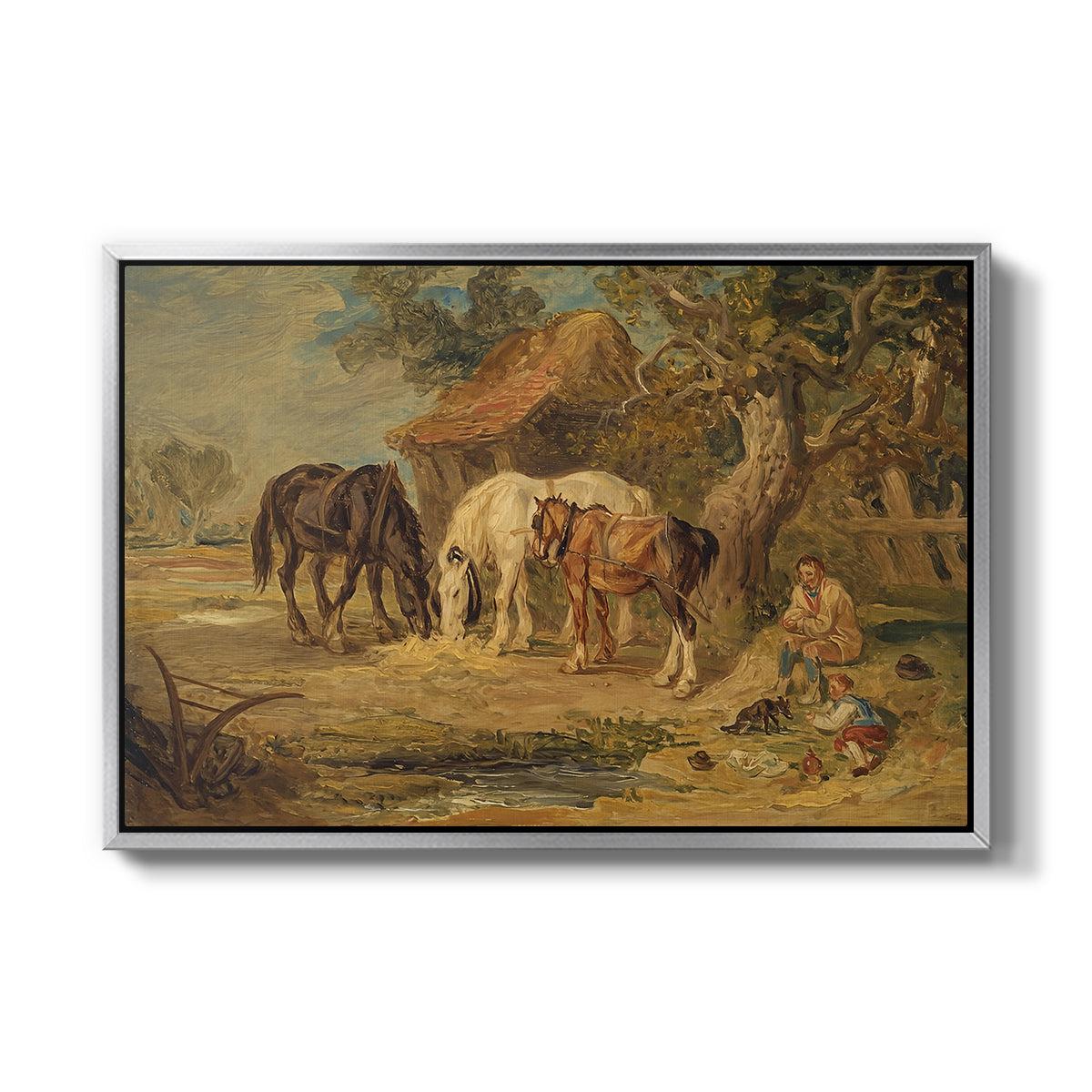 The Midday Meal, 1835 - Floater Framed Canvas Print