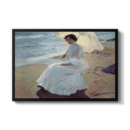 Clotilde on the Beach, 1904 - Floater Framed Canvas Print