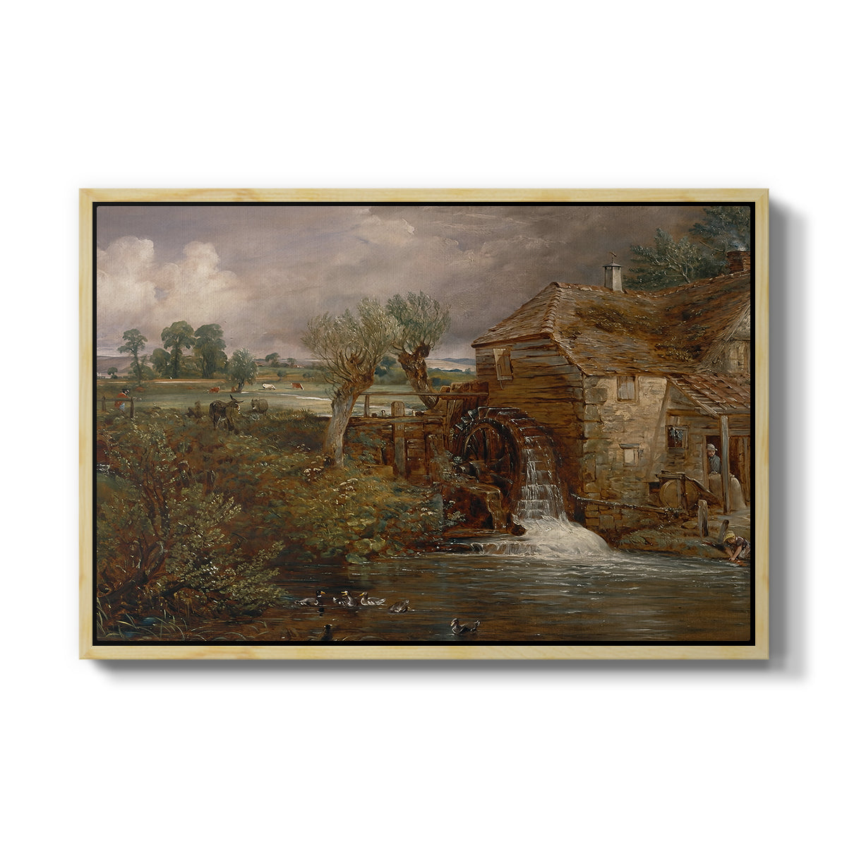 Parham Mill, Gillingham, 1826 - Floater Framed Canvas Print