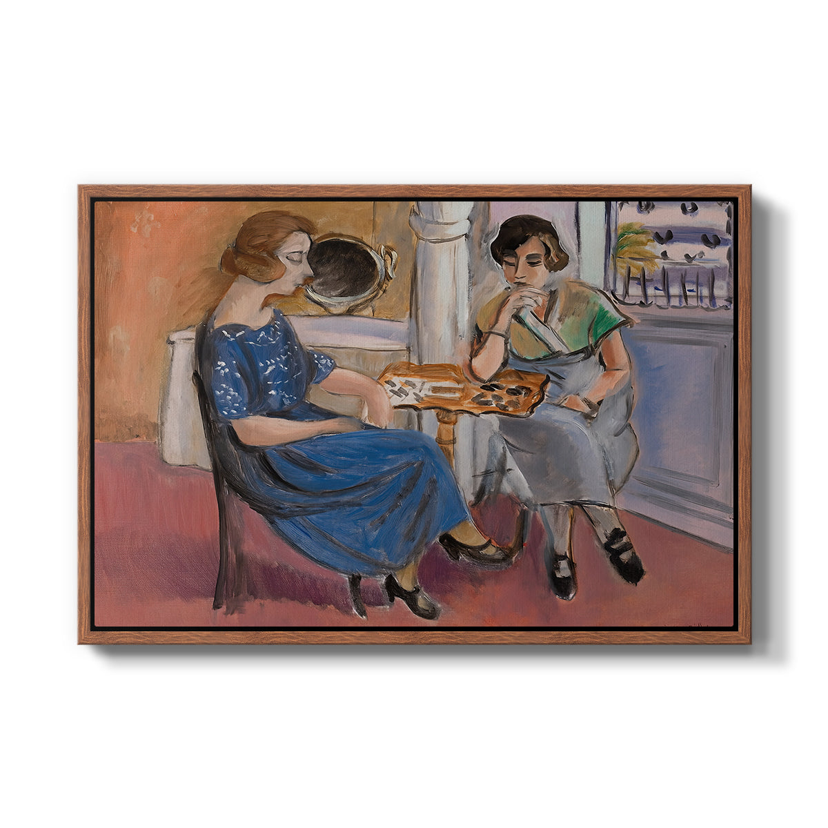 Domino Players, 1921 - Floater Framed Canvas Print