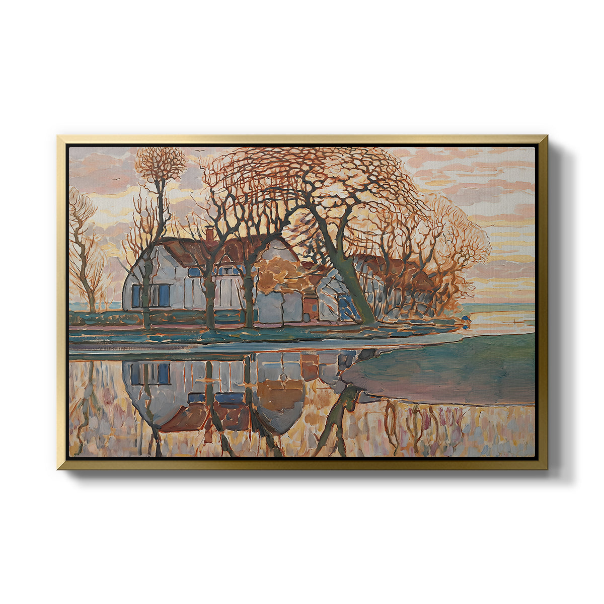 Farm near Duivendrecht, c. 1916 - Floater Framed Canvas Print