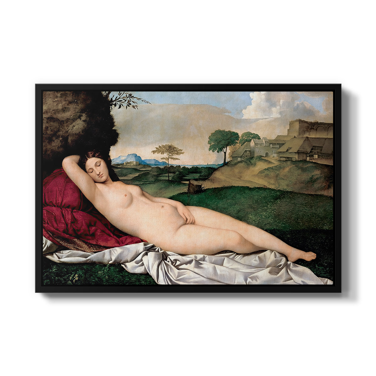 Sleeping Venus, c. 1510 - Floater Framed Canvas Print