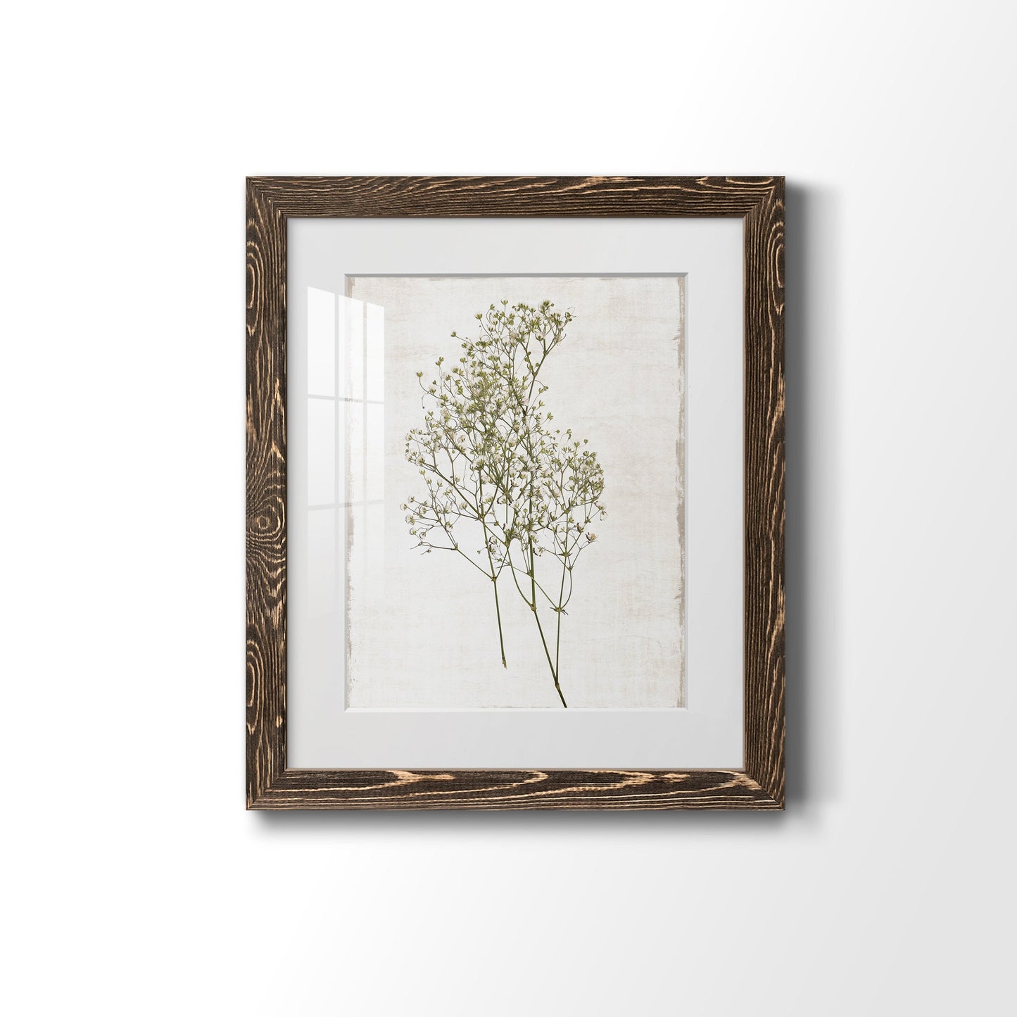 Farmhouse Pressed Flower I - Barnwood Framed Art Print
