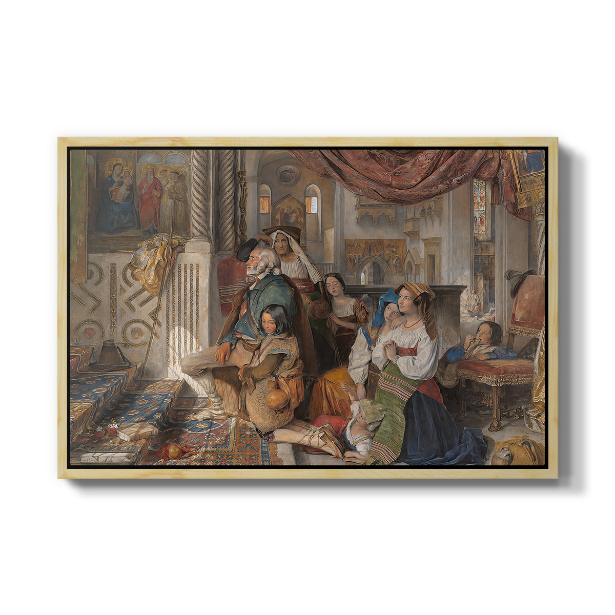 Roman Pilgrims, 1854 - Floater Framed Canvas Print