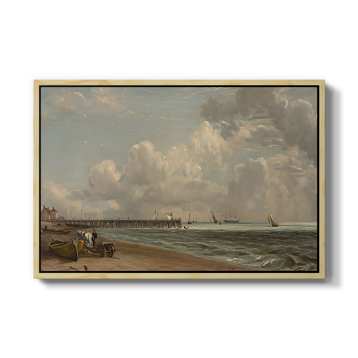Yarmouth Jetty, 1822 - Floater Framed Canvas Print