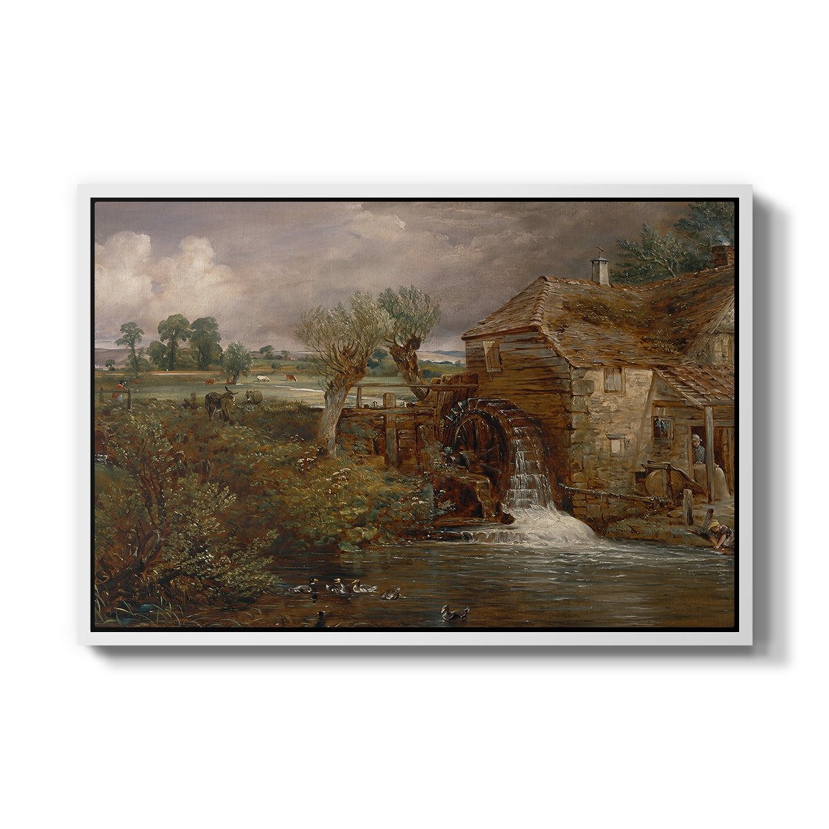 Parham Mill, Gillingham, 1826 - Floater Framed Canvas Print