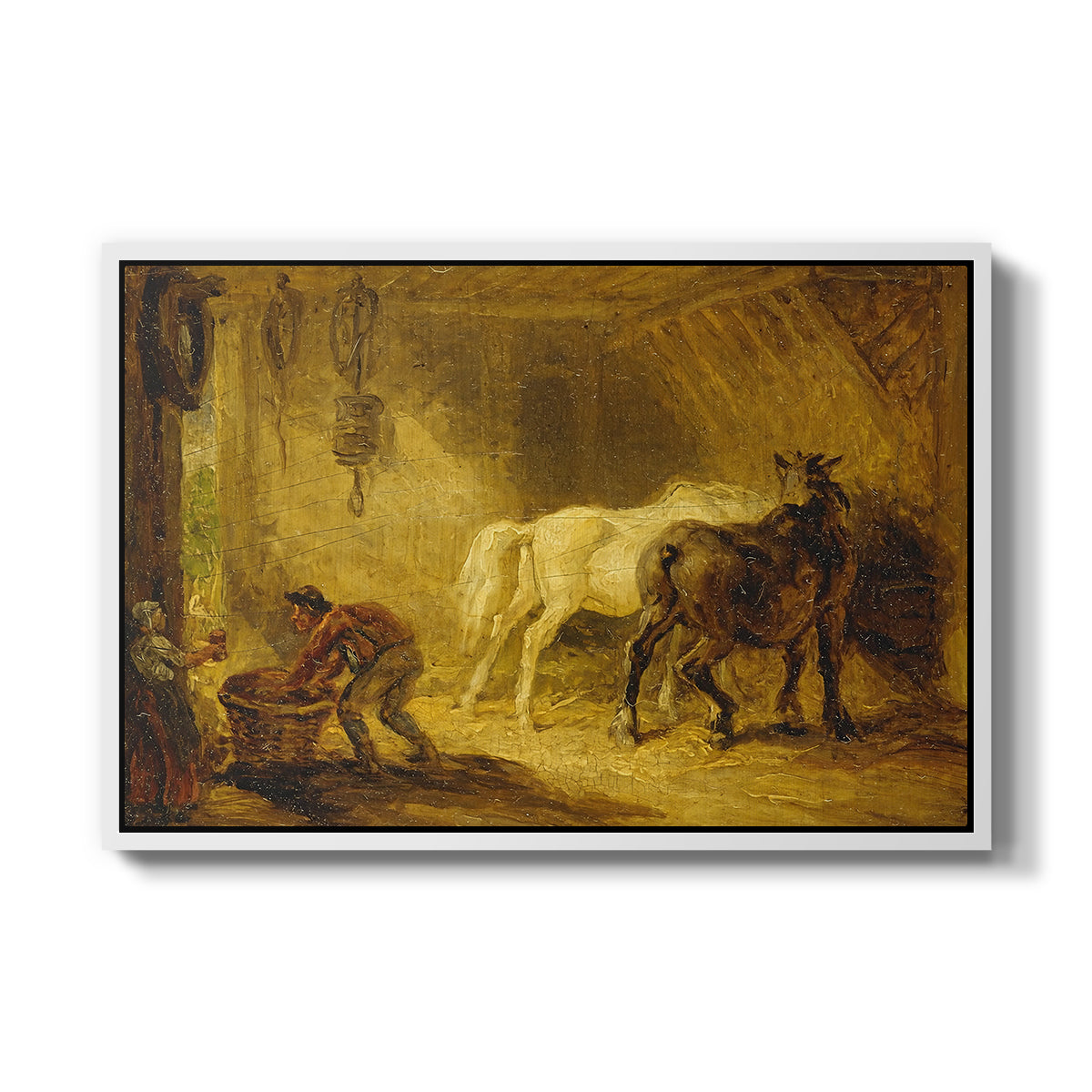 Heath Ewe and Lambs, 1810 - Floater Framed Canvas Print