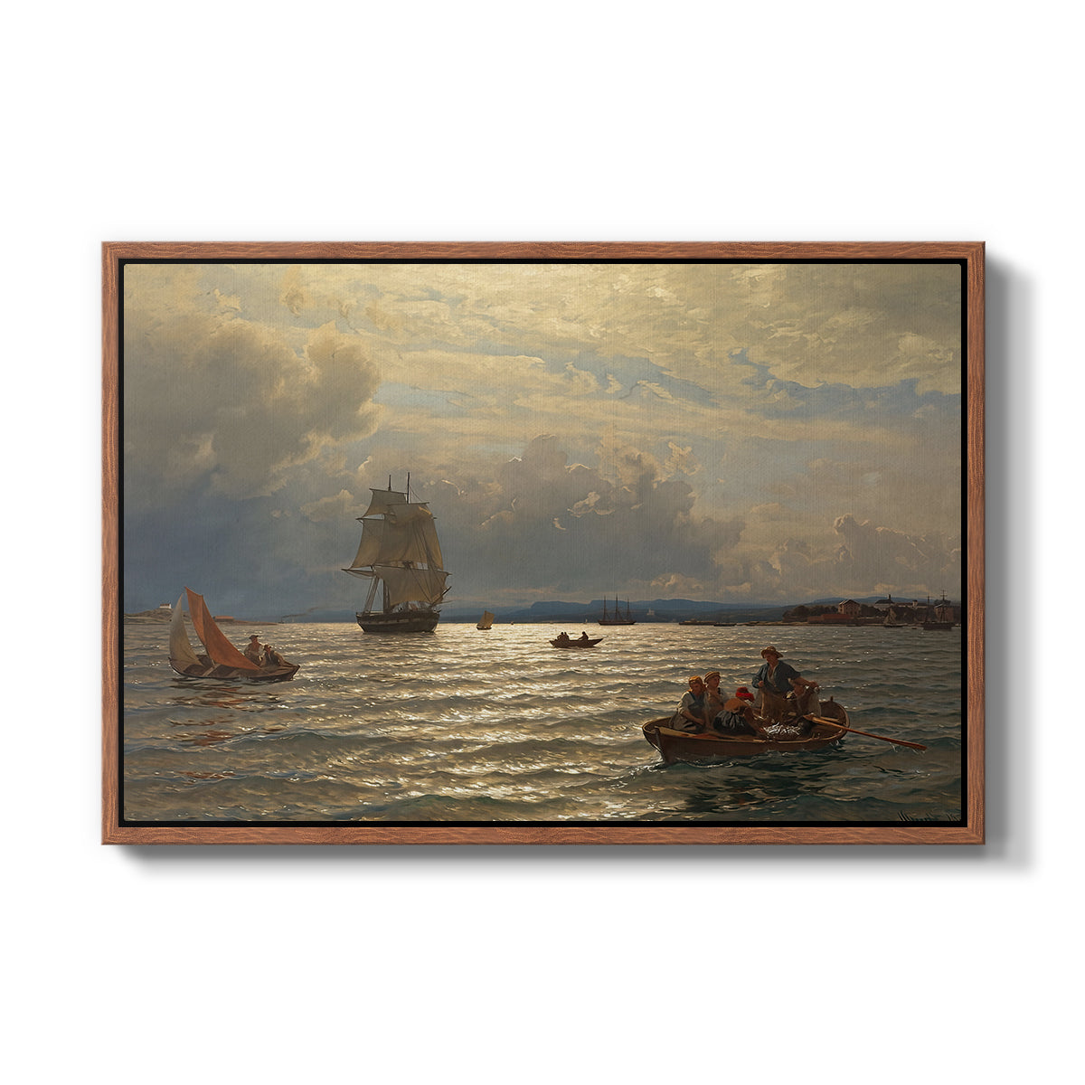 From the Inlet of Oslo, 1874 - Floater Framed Canvas Print