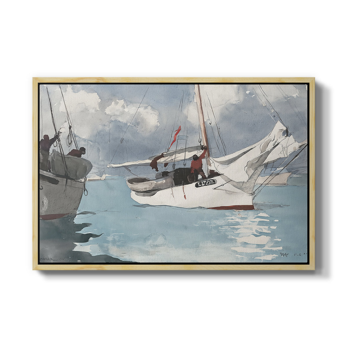 Fishing Boats, Key West, 1903 - Floater Framed Canvas Print
