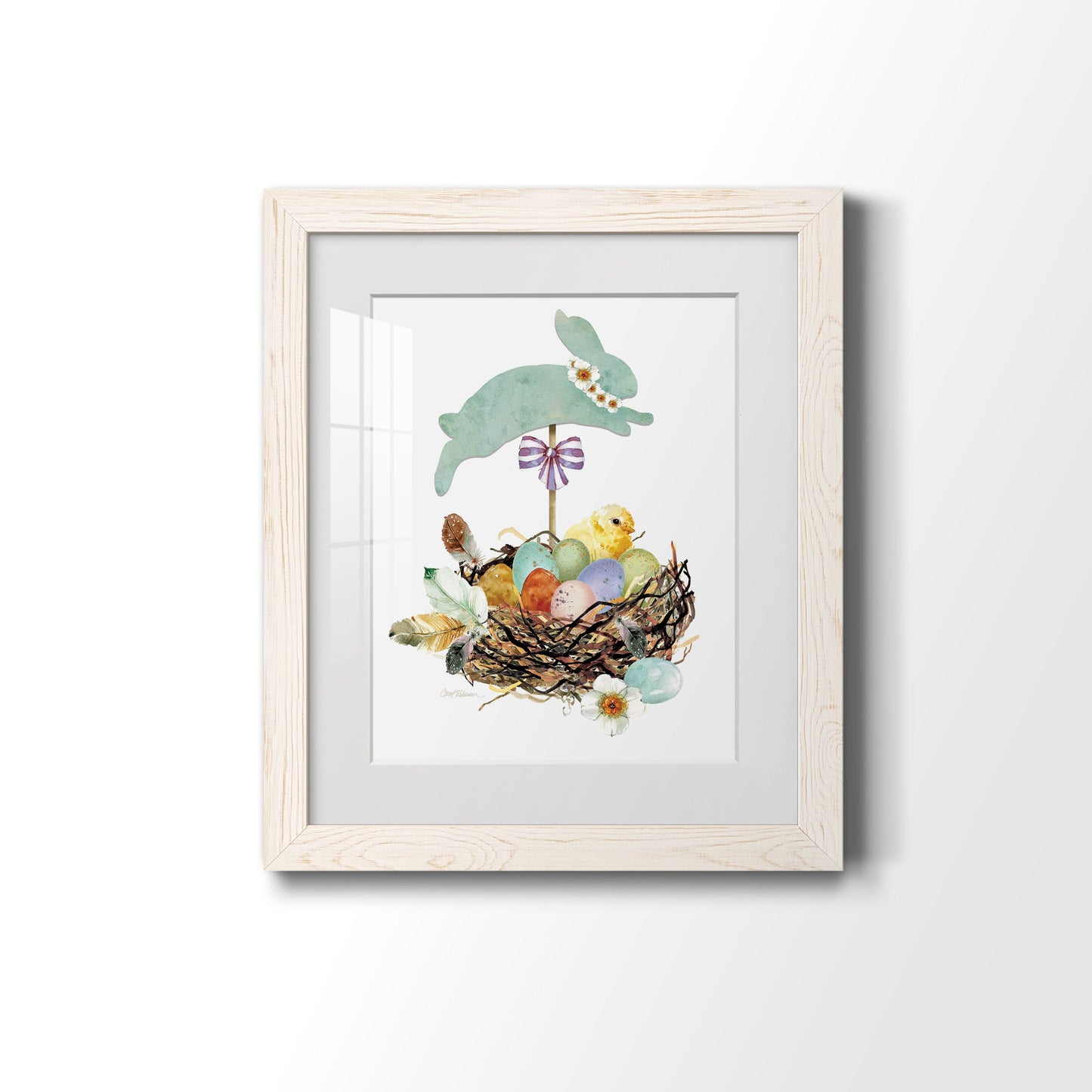 Bunny Hop - Premium Framed Print - Distressed Barnwood Frame - Ready to Hang