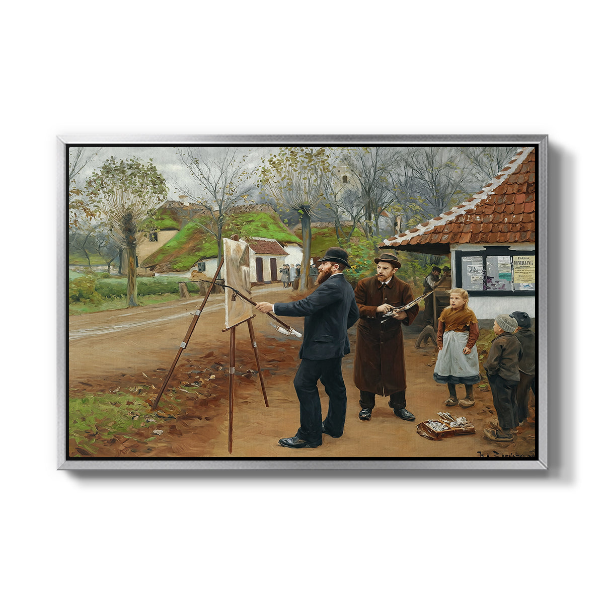 L. A. Ring Painting near Aasum Smithy, 1893 - Floater Framed Canvas Print