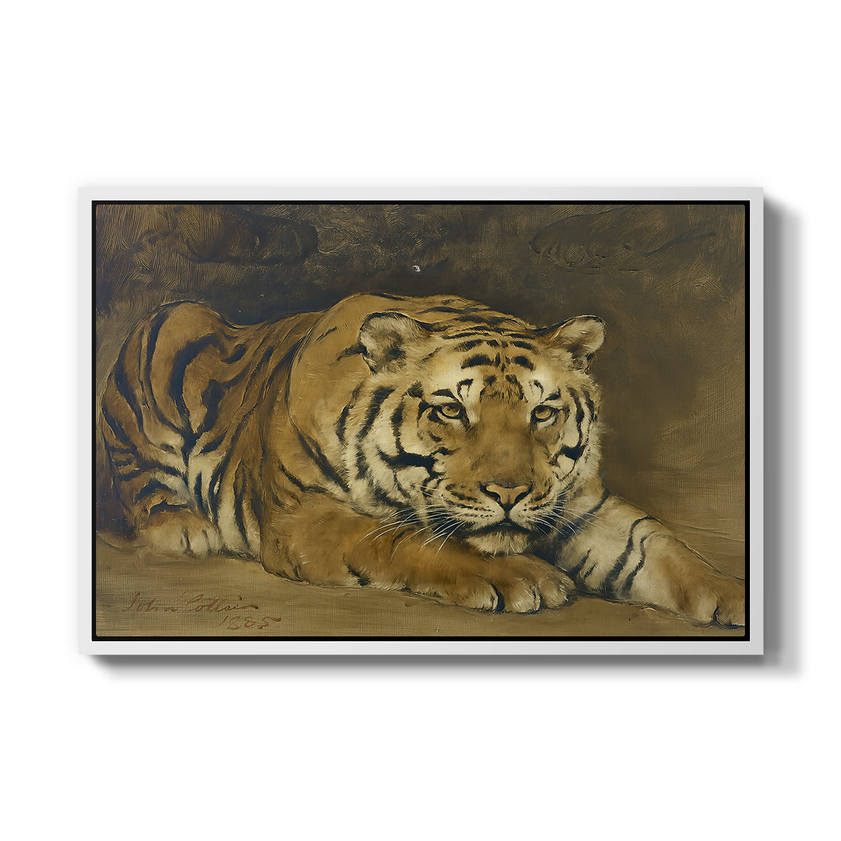 Study of a Tiger for Circe, 1885 - Floater Framed Canvas Print