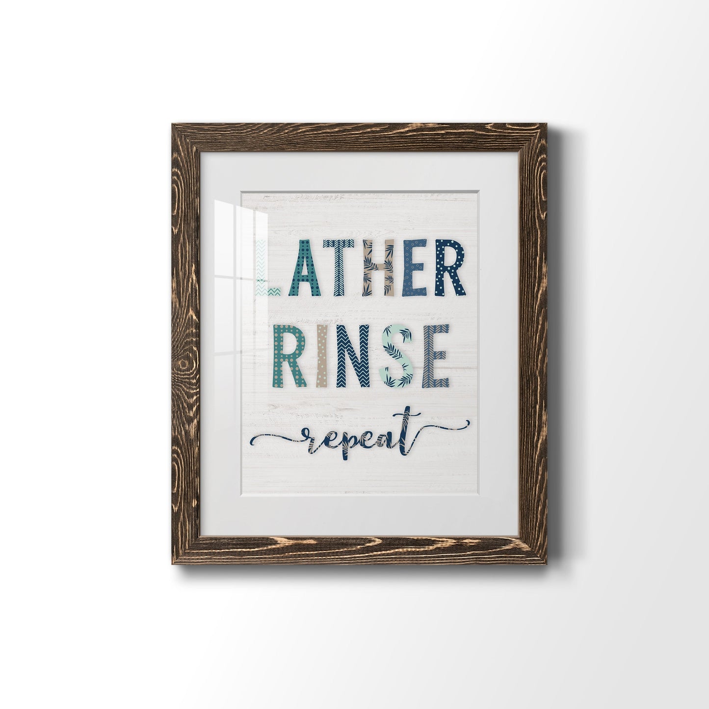 Lather Rinse Repeat - Barnwood Framed Art Print