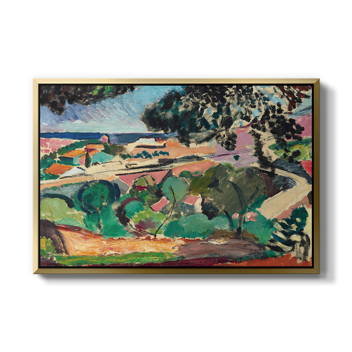 Landscape at Collioure, 1907 - Floater Framed Canvas Print