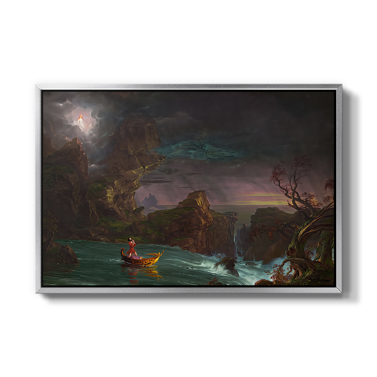The Voyage of Life: Manhood, 1842 - Floater Framed Canvas Print