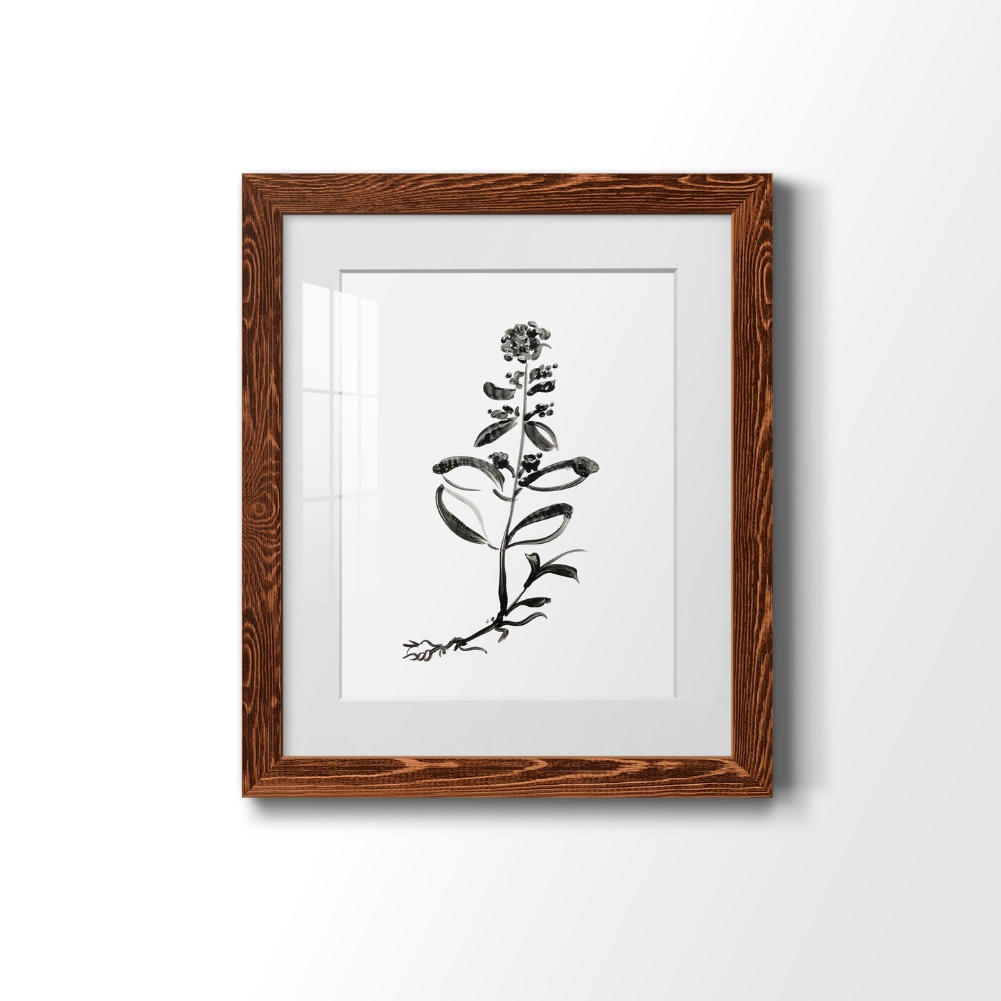Inky Botanical III - Barnwood Framed Art Print
