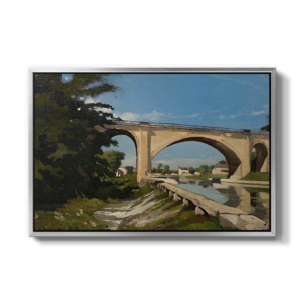 The Railroad Bridge at Briare, 1888 - Floater Framed Canvas Print