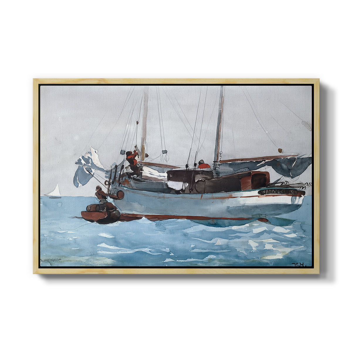 Taking on Wet Provisions, 1903 - Floater Framed Canvas Print