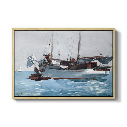 Taking on Wet Provisions, 1903 - Floater Framed Canvas Print