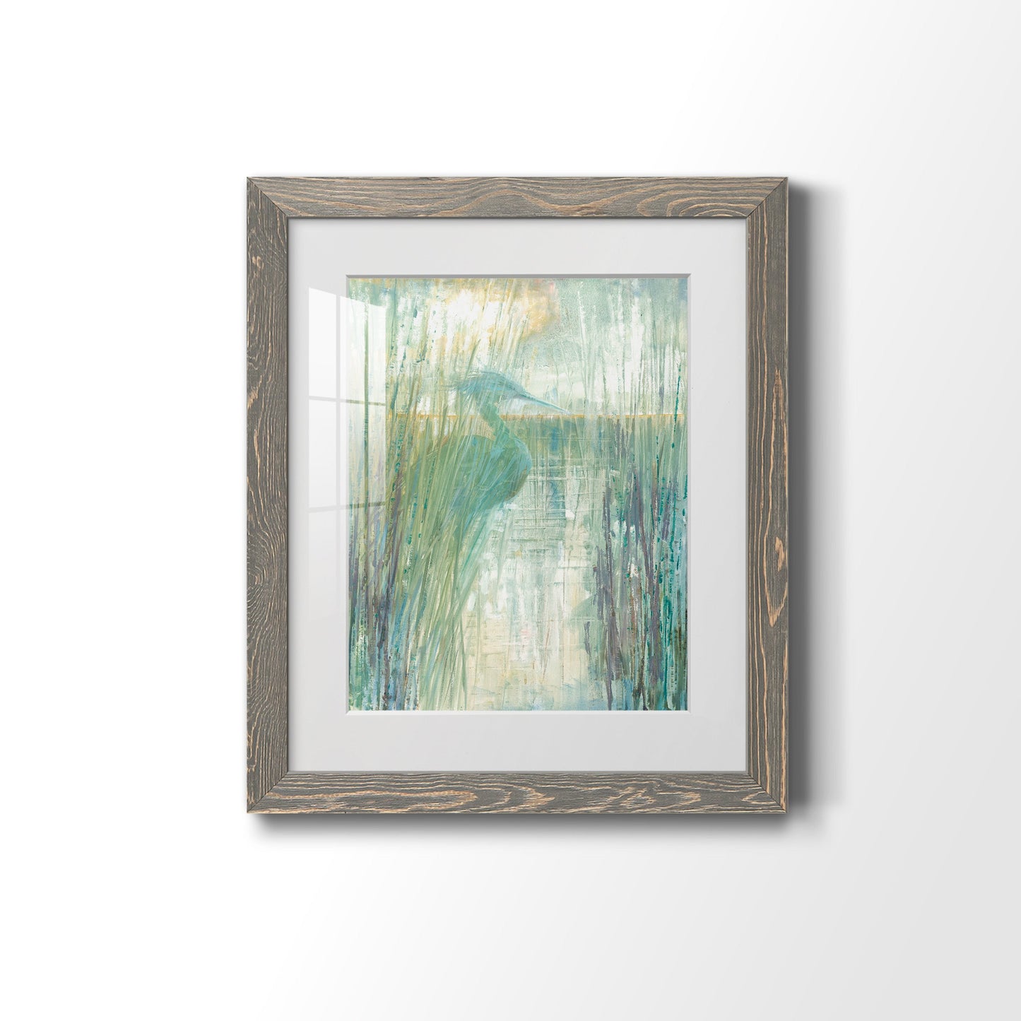 Morning Egret I - Premium Framed Print - Distressed Barnwood Frame - Ready to Hang