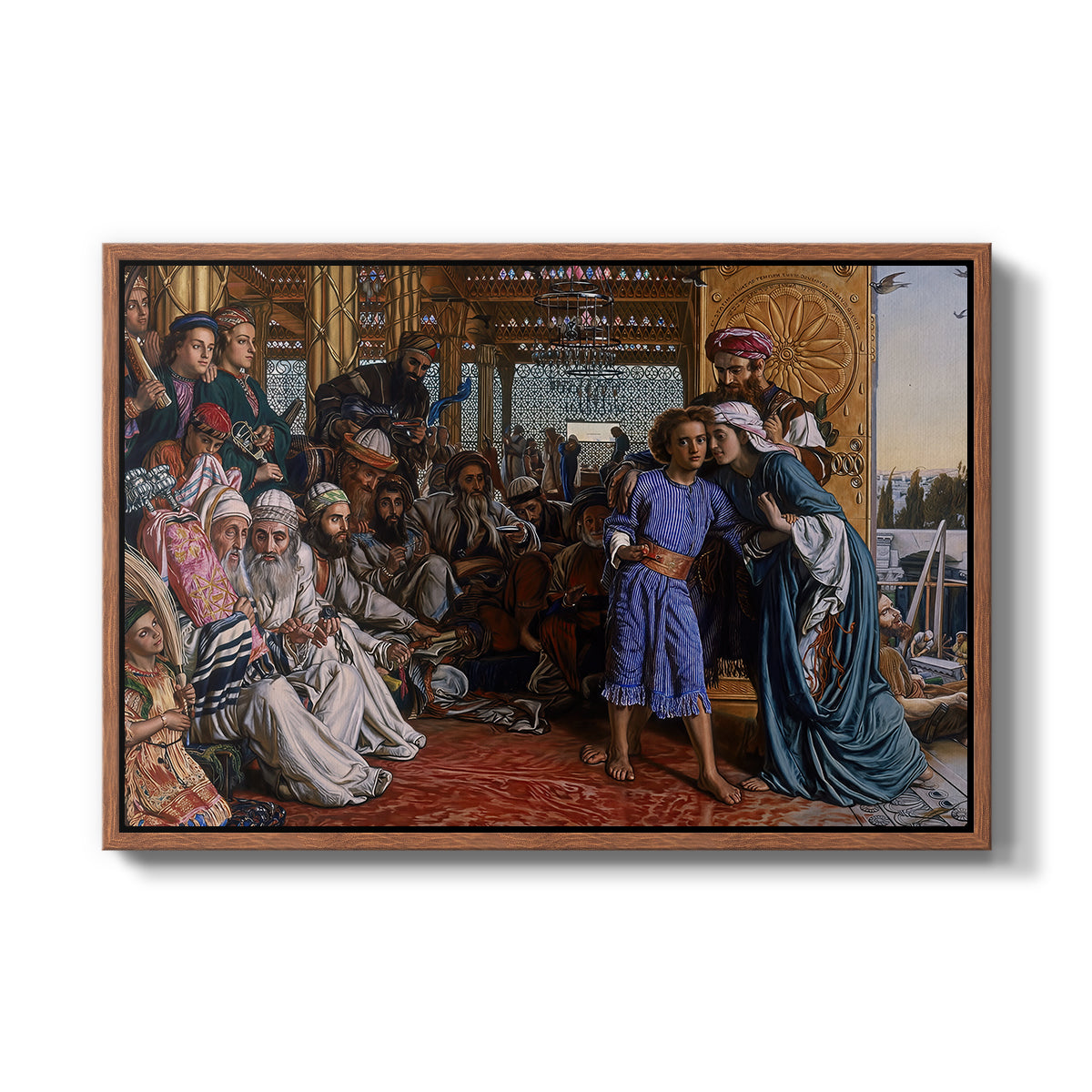 The Finding of the Saviour in the Temple, 1854-1860 - Floater Framed Canvas Print