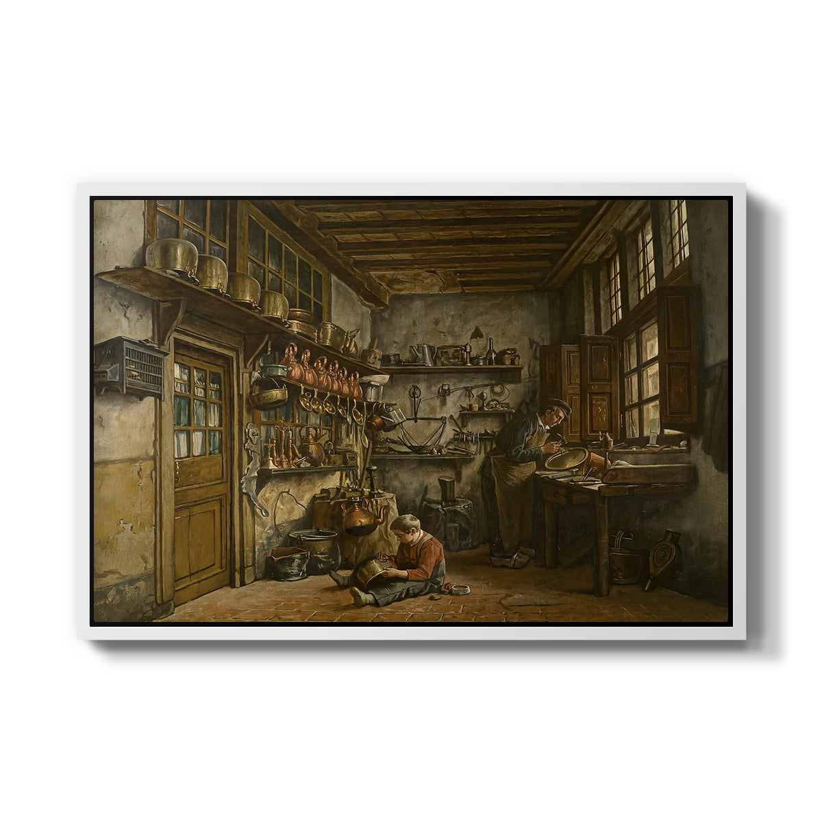 The Tinker, 1861 - Floater Framed Canvas Print