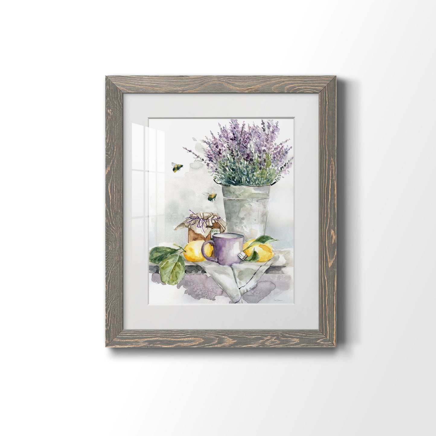 Lavender Lemon and Honey Tea - Premium Framed Print - Distressed Barnwood Frame - Ready to Hang