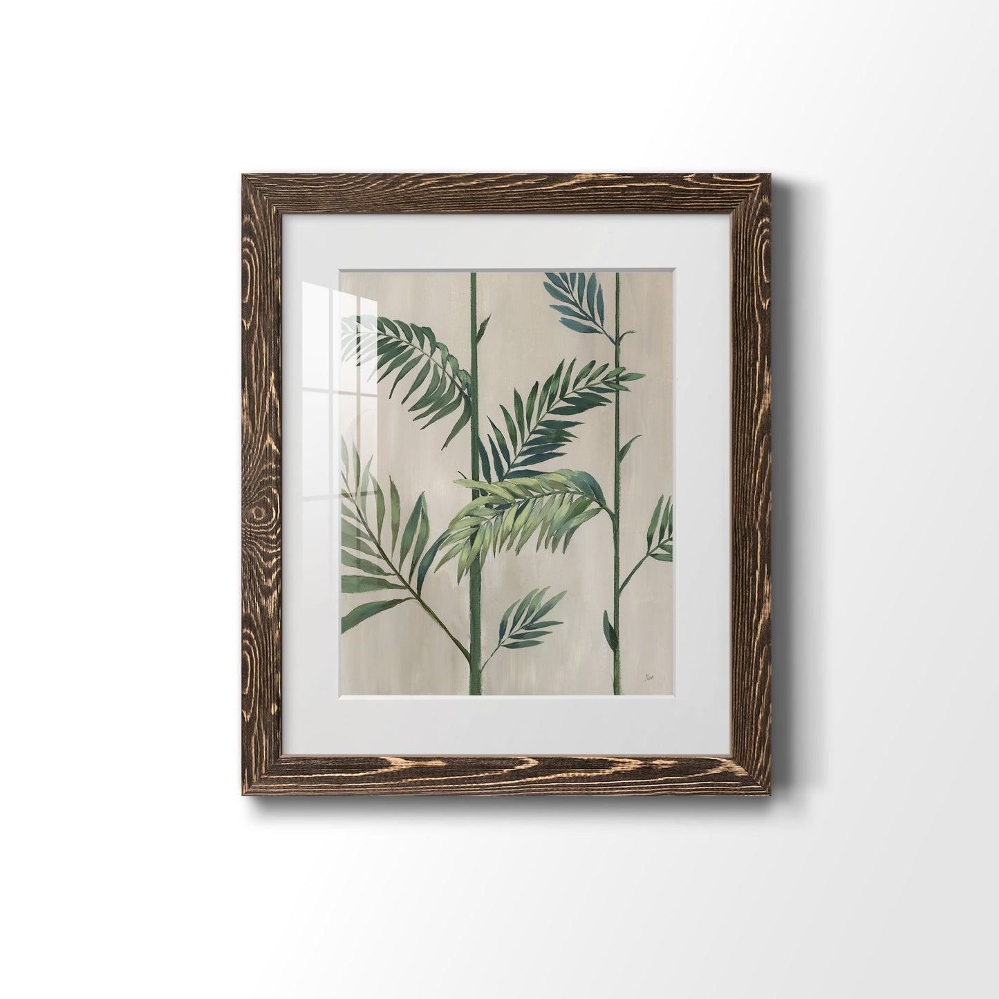 Modern Fronds II - Barnwood Framed Art Print
