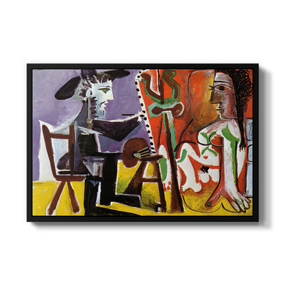The Painter and His Model, 1963 - Floater Framed Canvas Print