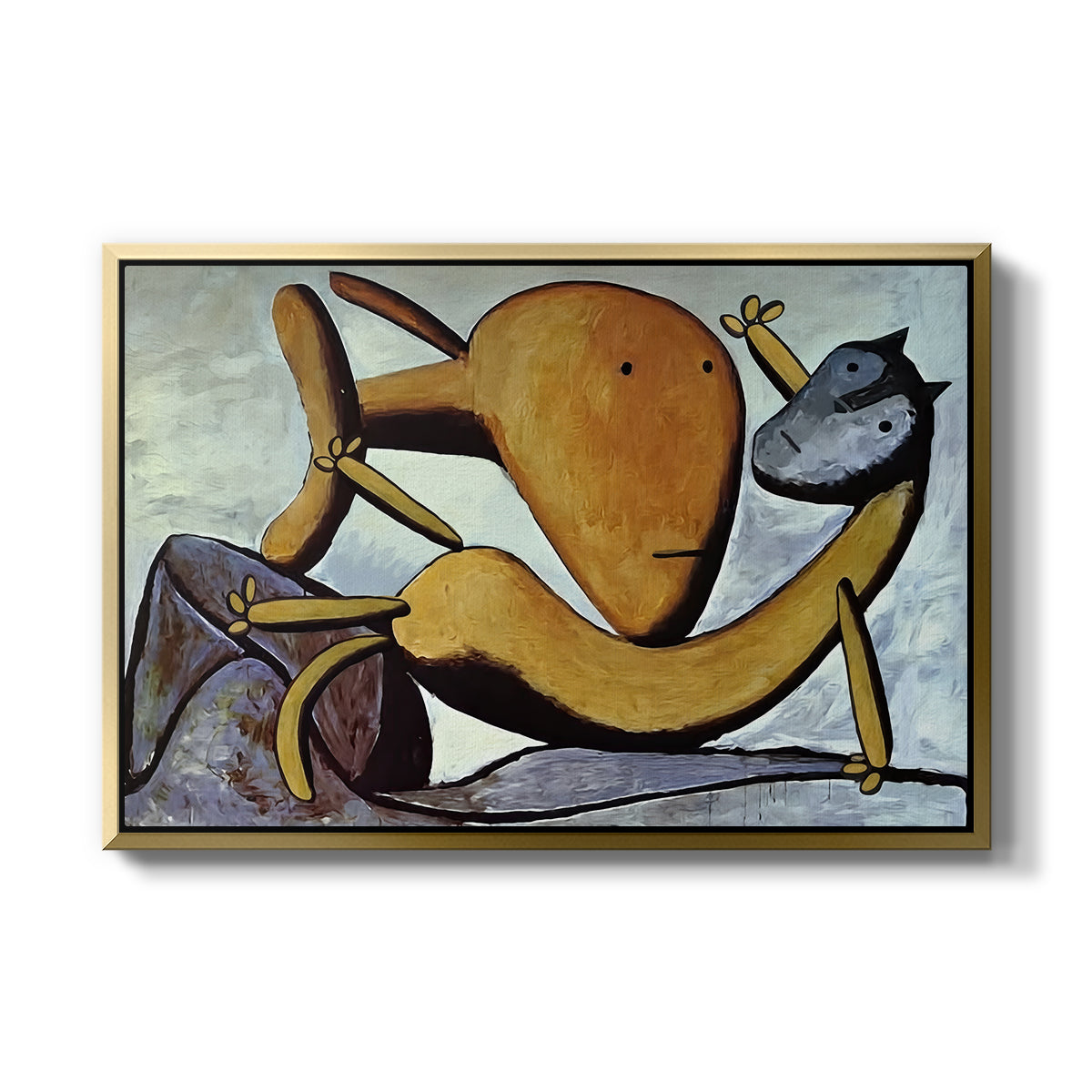 Cat and Big Fish, c. 1931 - Floater Framed Canvas Print