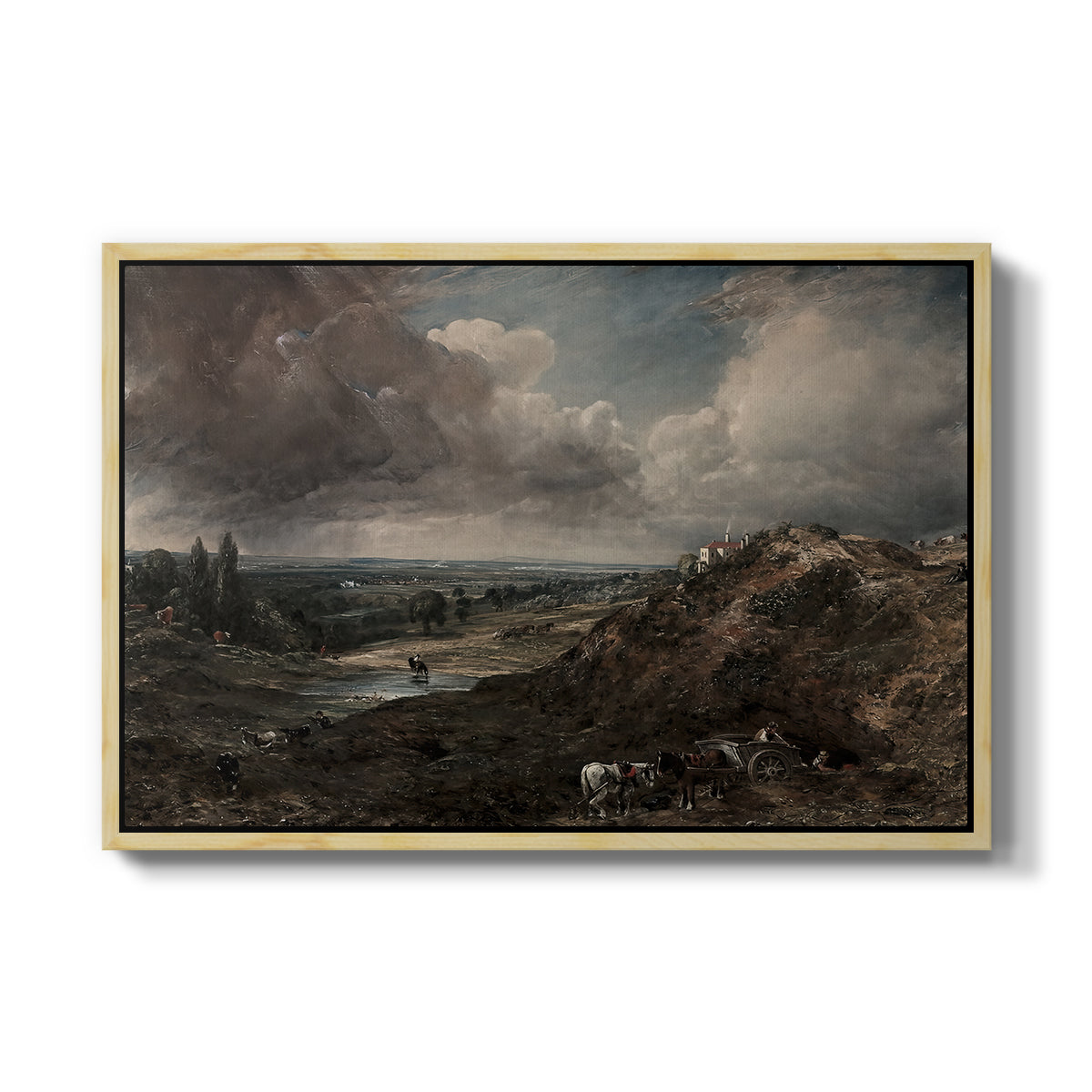 Branch Hill Pond, Hampstead Heath, c. 1828 - Floater Framed Canvas Print