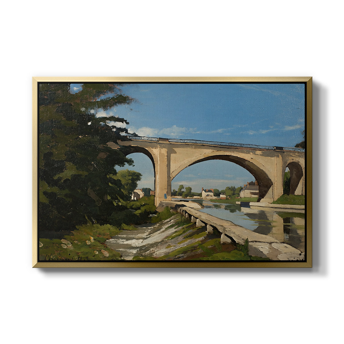 The Railroad Bridge at Briare, 1888 - Floater Framed Canvas Print