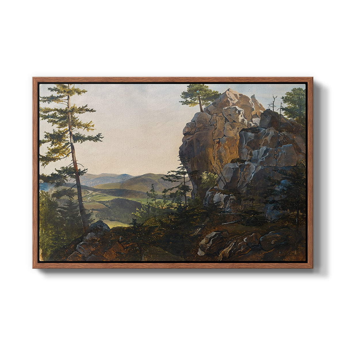 Landscape with the Balbersteine near Miesenbach, 1839 - Floater Framed Canvas Print