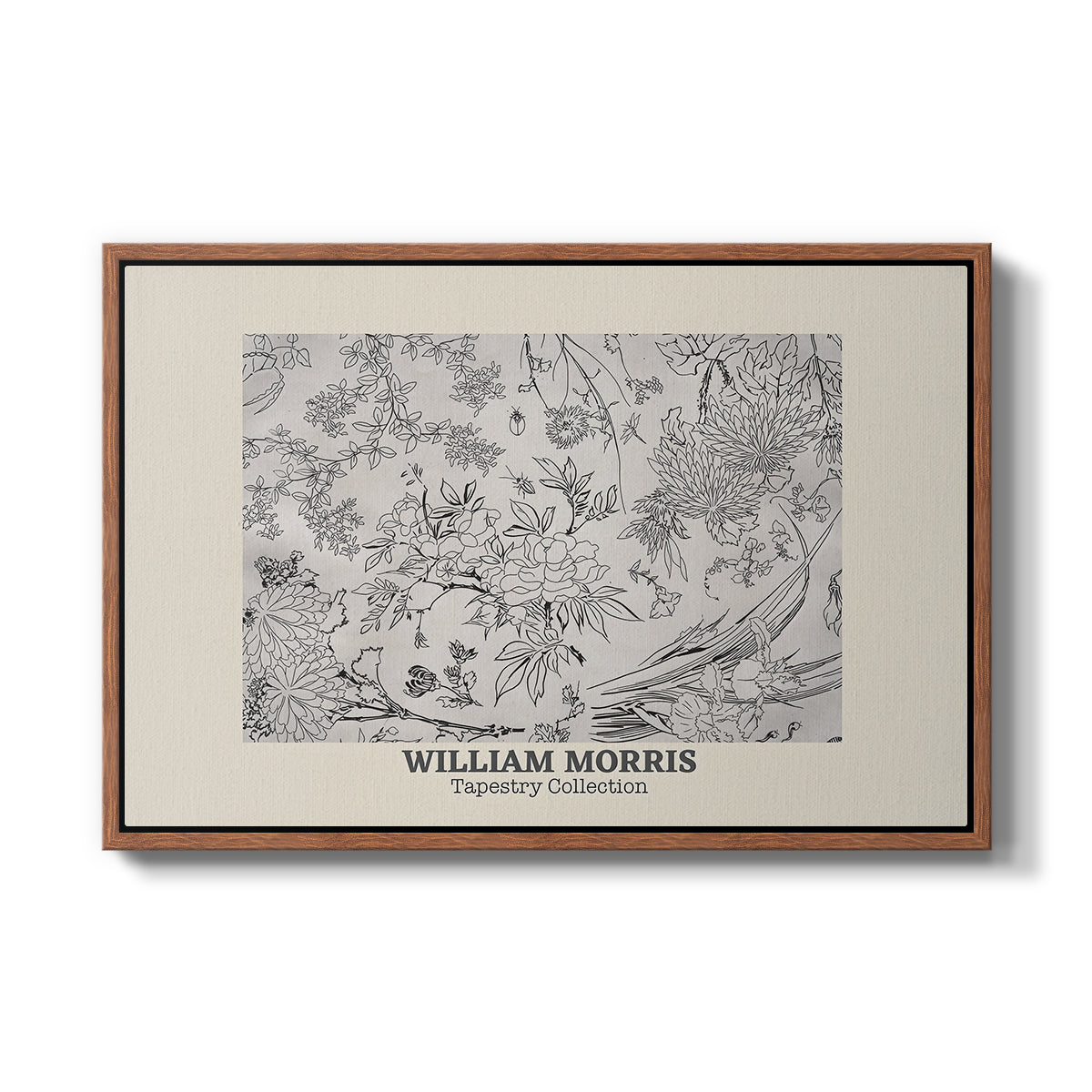 Fleurs, 1866 (Morris Inspired) - Floater Framed Canvas Print