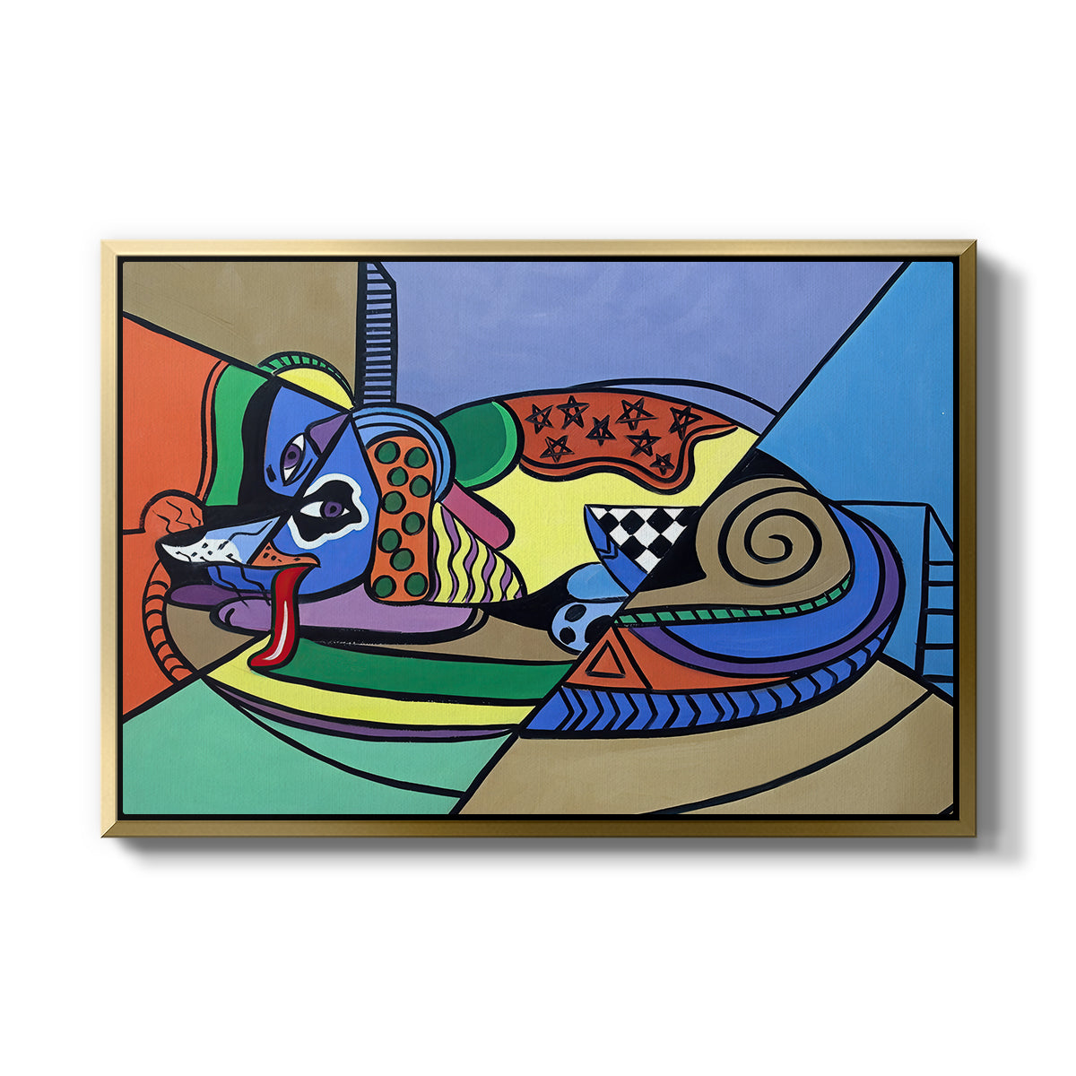 A Dog Named Picasso - Floater Framed Canvas Print