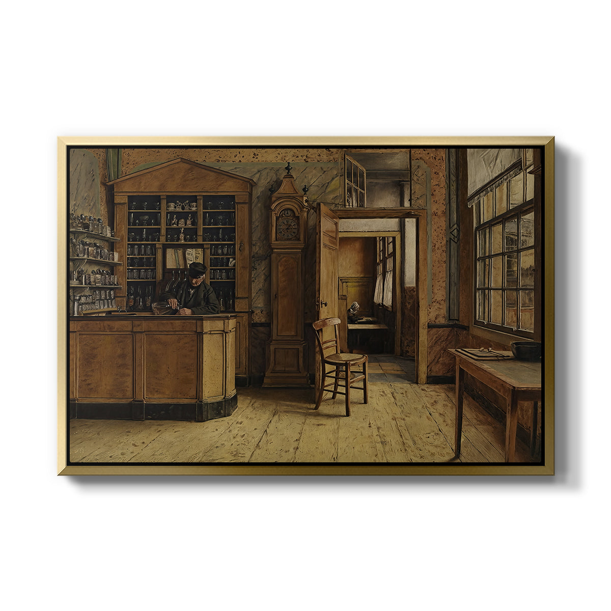 The Old Inn 'Het Loodshuis' in Antwerp, 1877 - Floater Framed Canvas Print