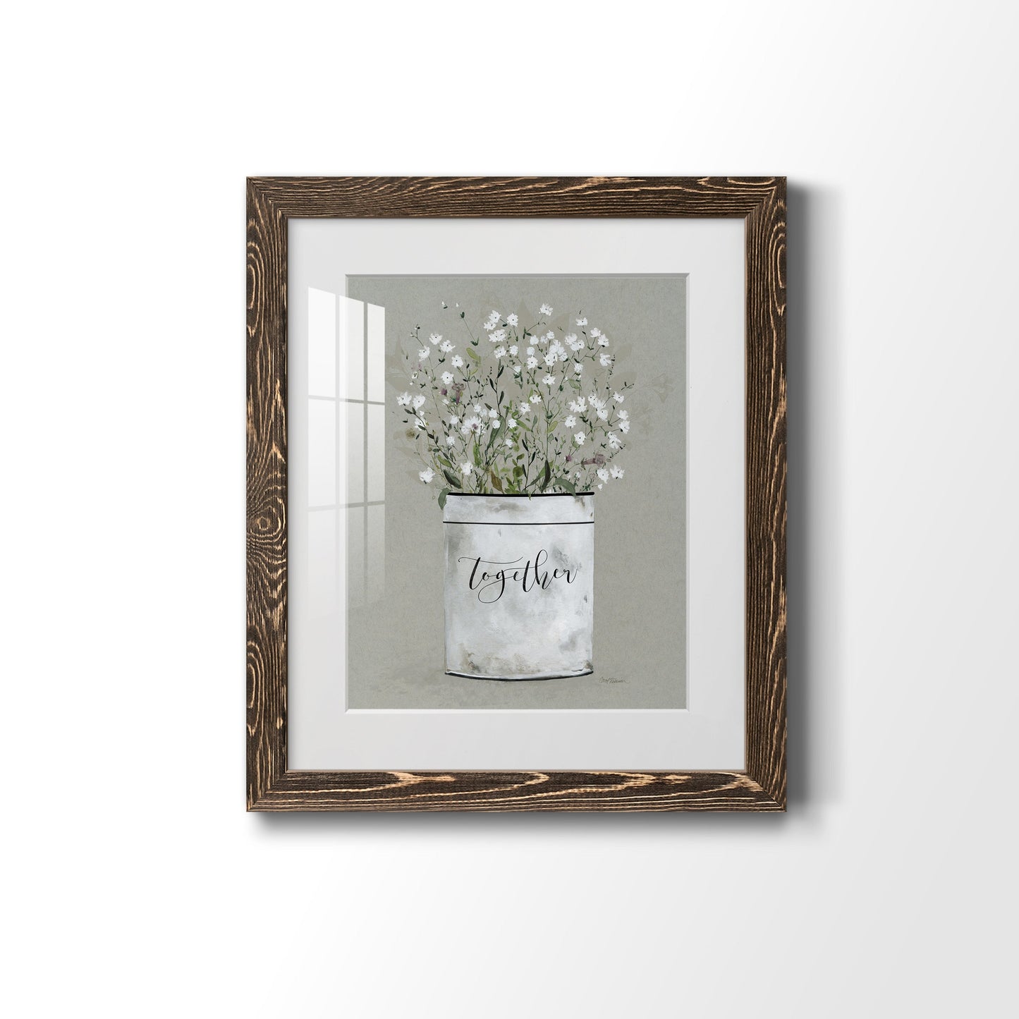 Bouquet of Grace Bucket Together - Premium Framed Print - Distressed Barnwood Frame - Ready to Hang