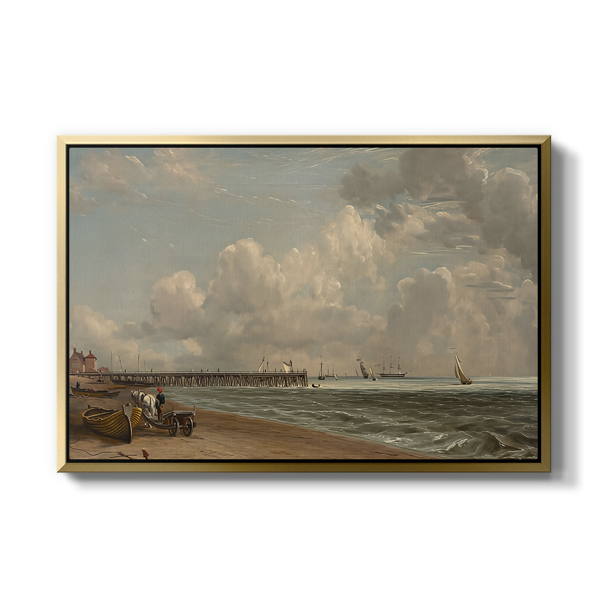 Yarmouth Jetty, 1822 - Floater Framed Canvas Print