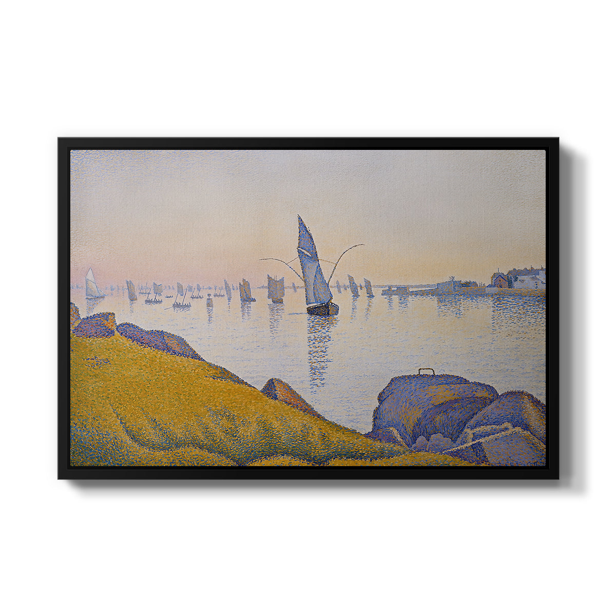Evening Calm, Concarneau, Opus 220, 1891 - Floater Framed Canvas Print