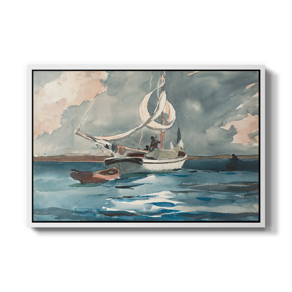 Sloop, Nassau, 1899 - Floater Framed Canvas Print