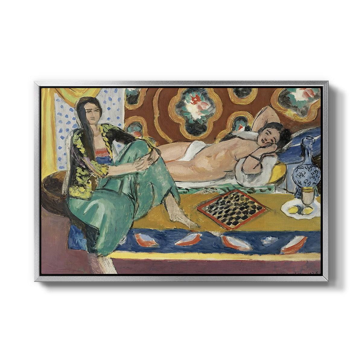 Odalisques Playing Checkers (Odalisques jouant aux dames), 1928 - Floater Framed Canvas Print