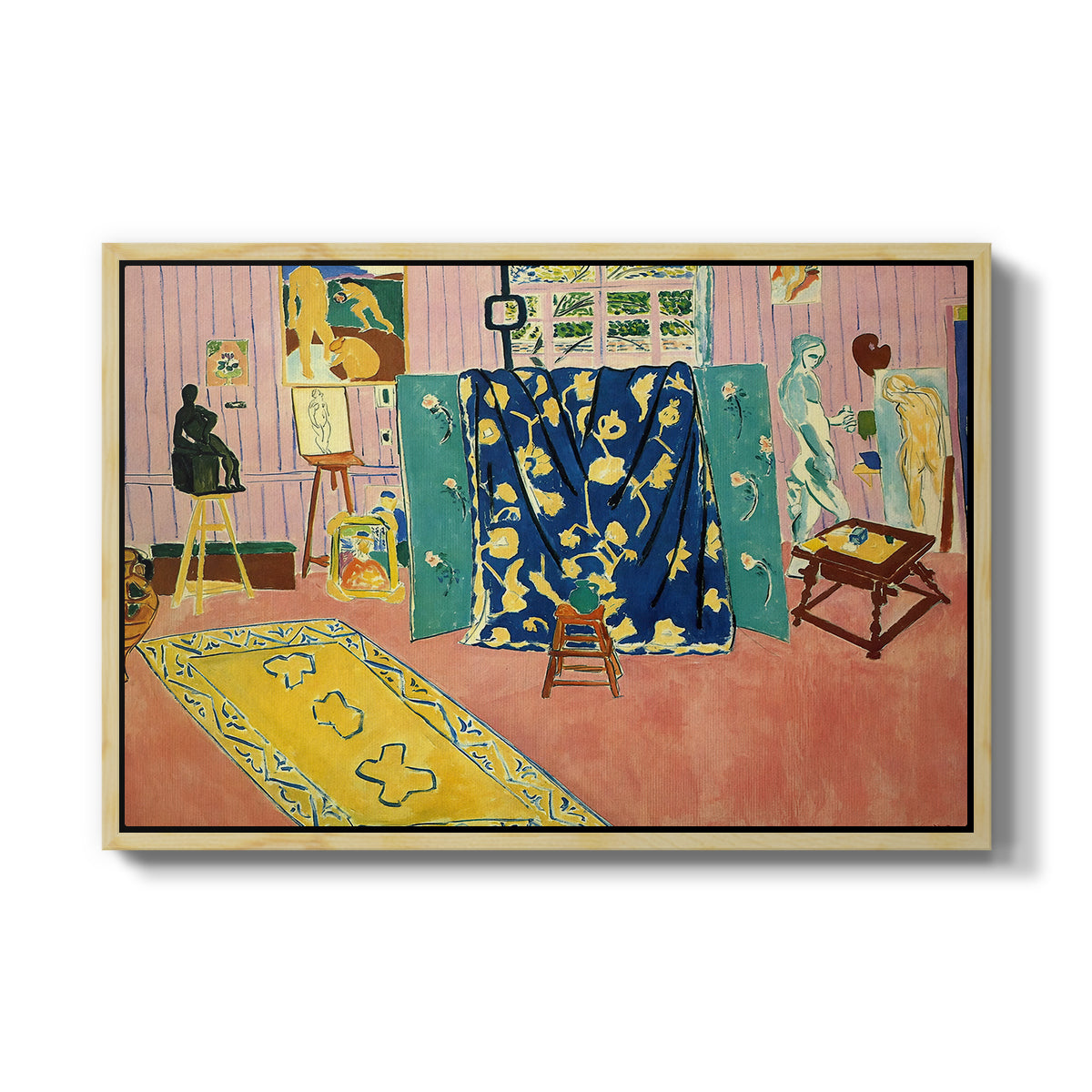 The Pink Studio (L'Atelier Rose), 1911 - Floater Framed Canvas Print