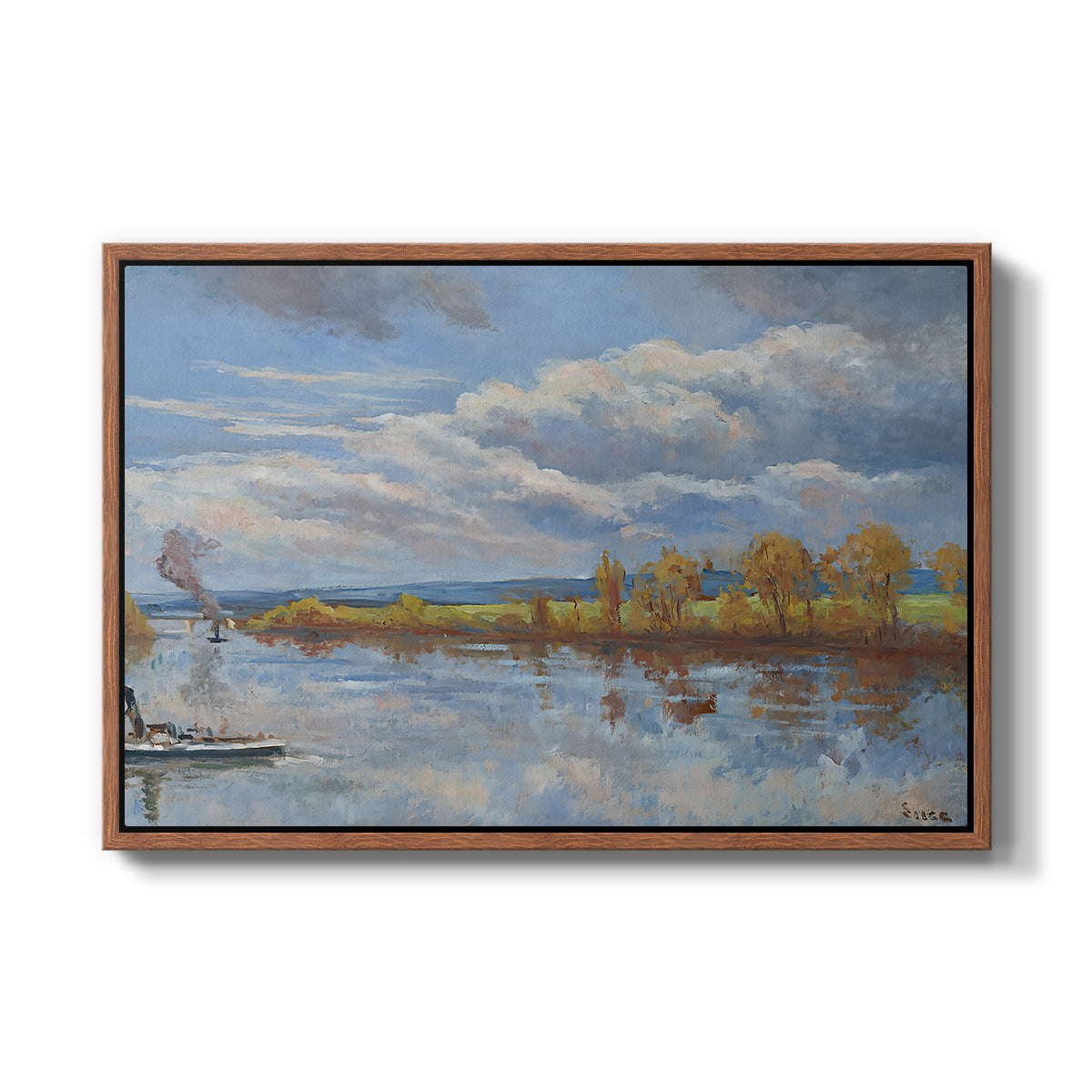 The Banks of the River Seine, 1893 - Floater Framed Canvas Print
